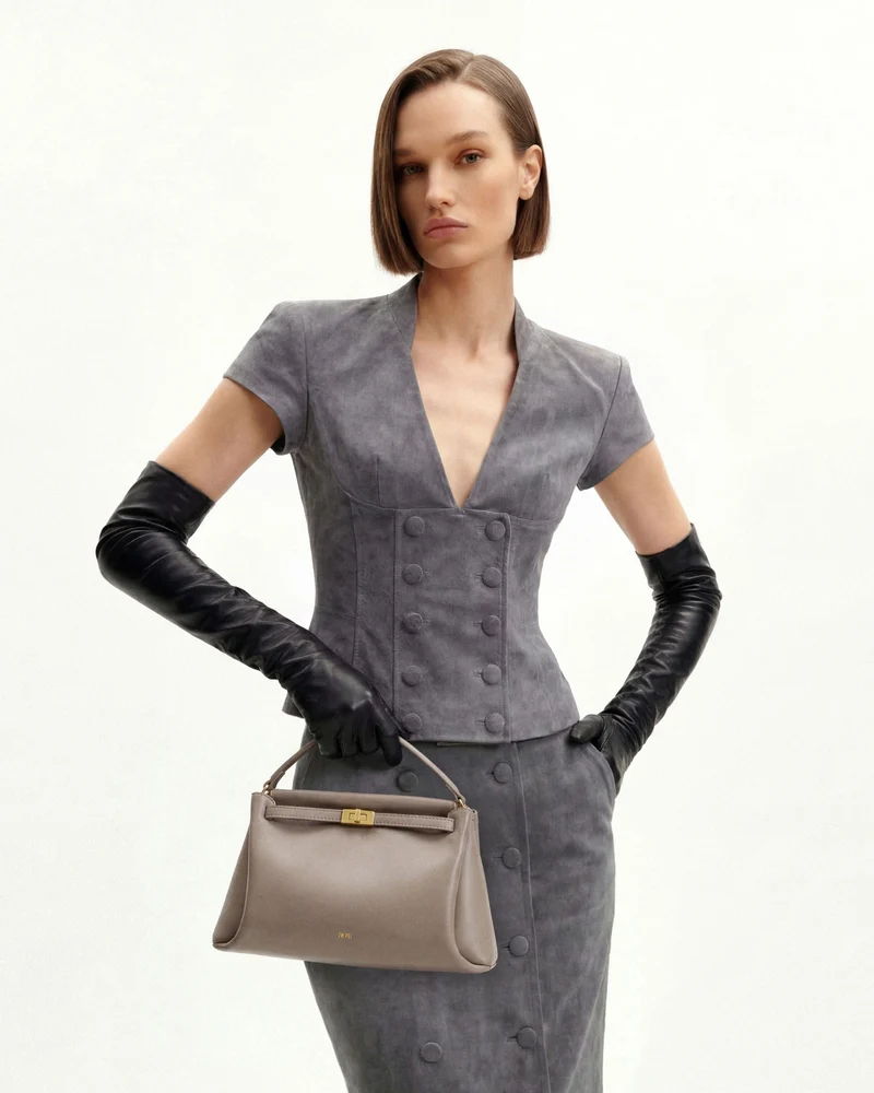 Carmen Handtasche mit Henkel – Apricot