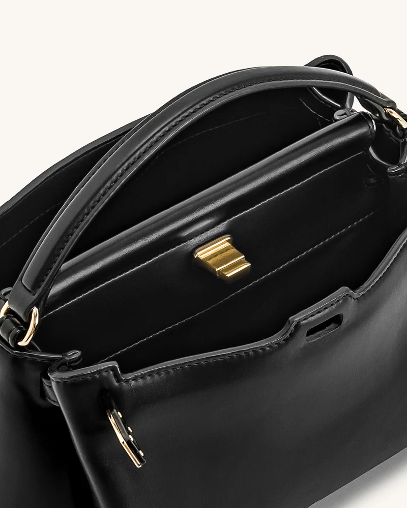 Carmen Handtasche mit Henkel – Schwarz