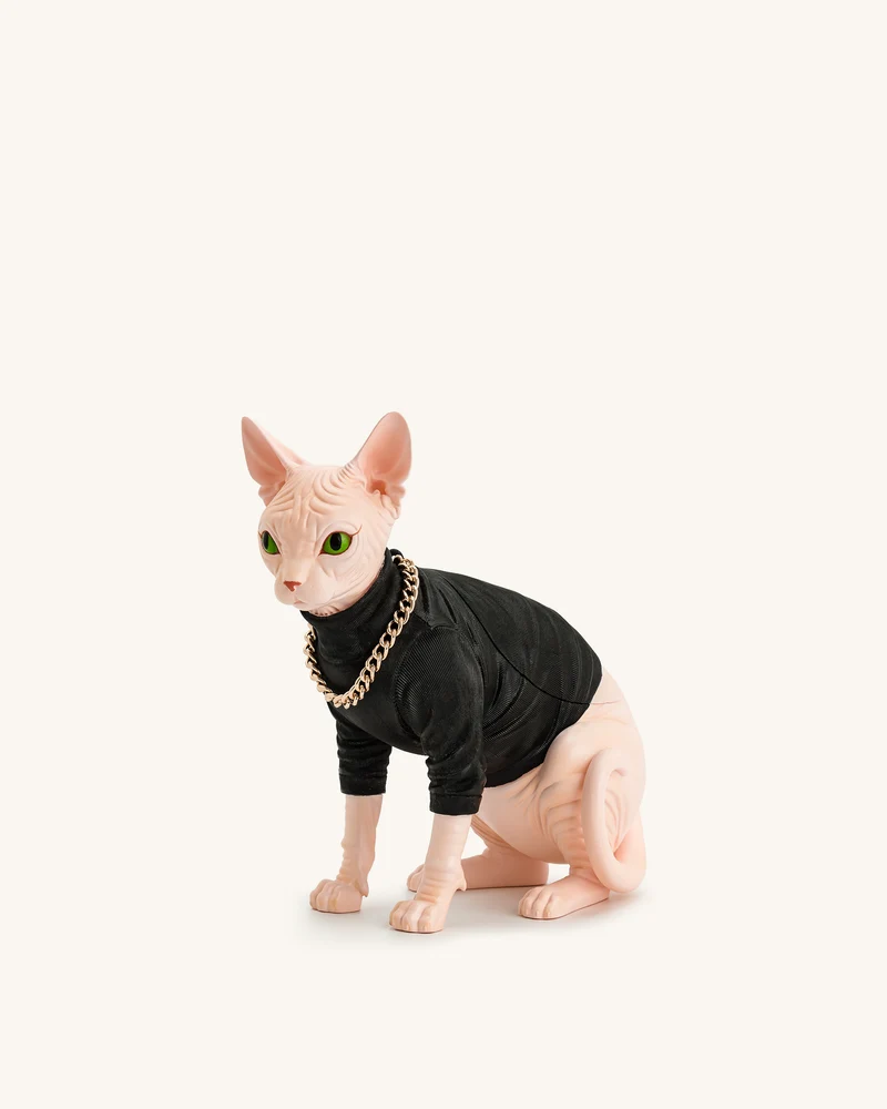 Sadie Cat Clutch – Schwarz/Rosa