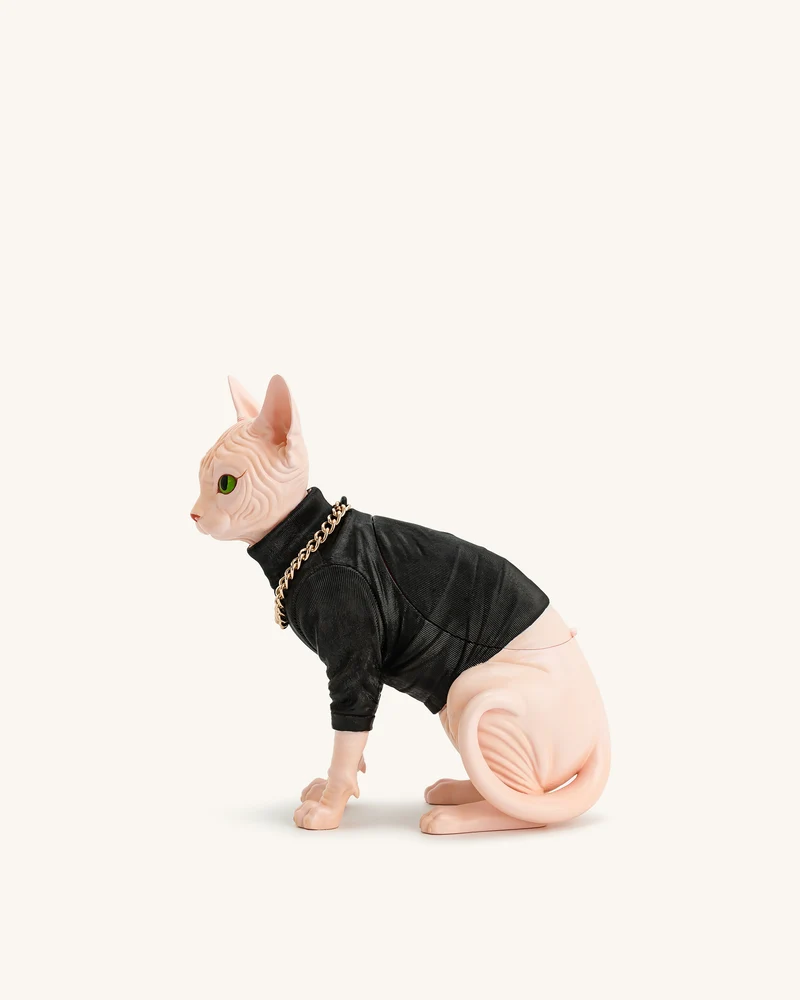 Sadie Cat Clutch – Schwarz/Rosa