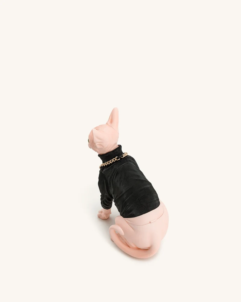 Sadie Cat Clutch – Schwarz/Rosa