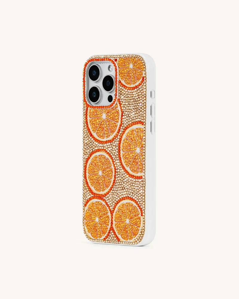 Orange Burst Bling Handyhülle – Bunt/Orange