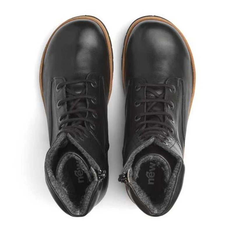 New Feet vinterstøvle i læder - Sort