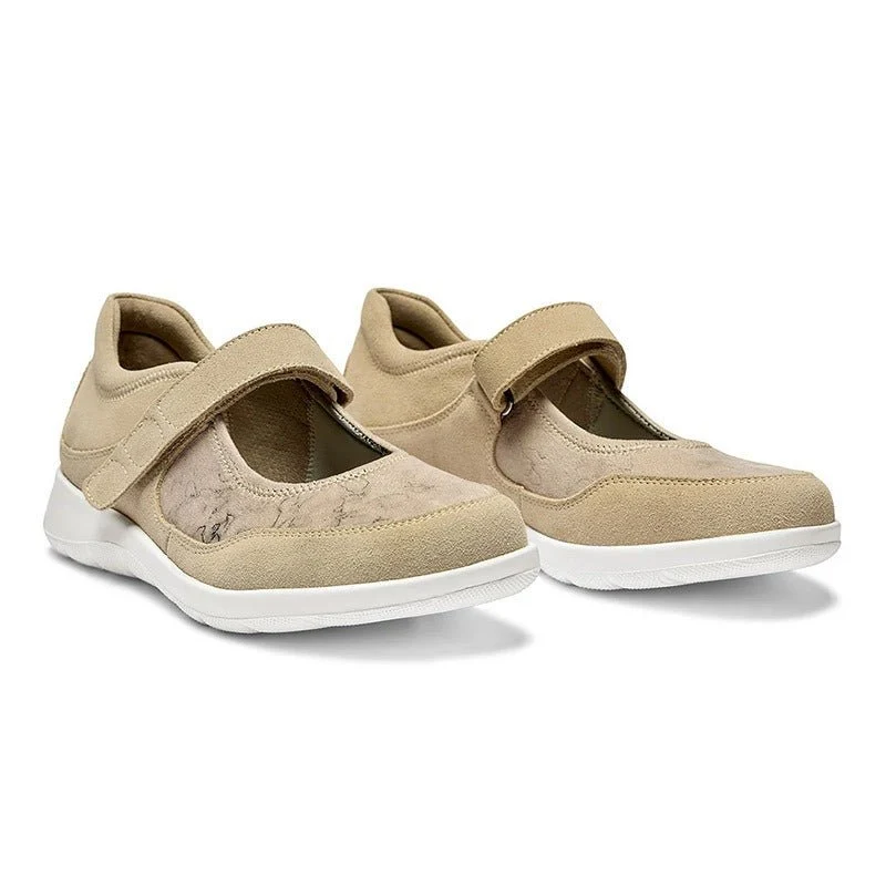 New Feet ballerina med velcro - Sand