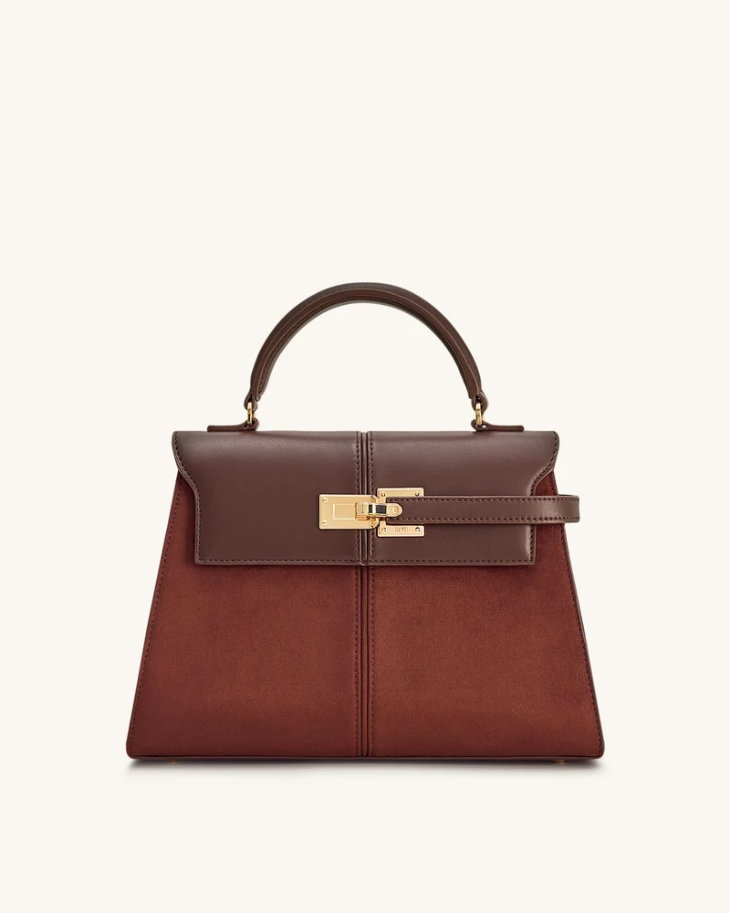 Elise Große Handtasche aus Kunstwildleder - Mokkabraun
