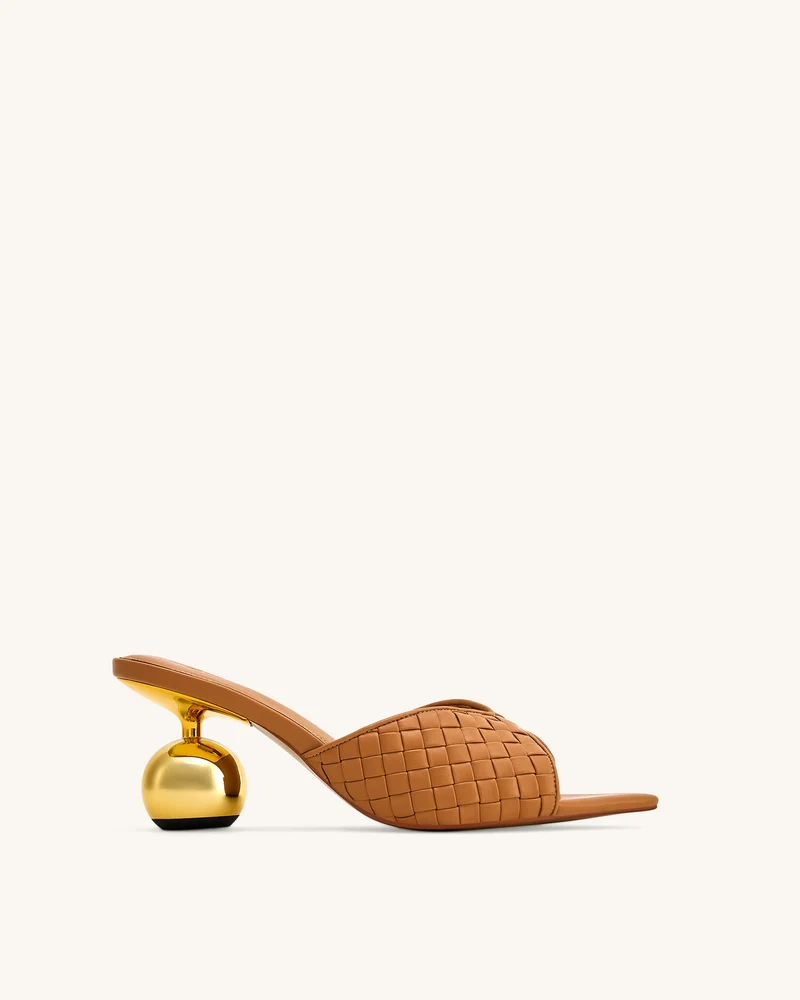 Ellie Geflochtene Kugelabsatz-Mules - Khaki