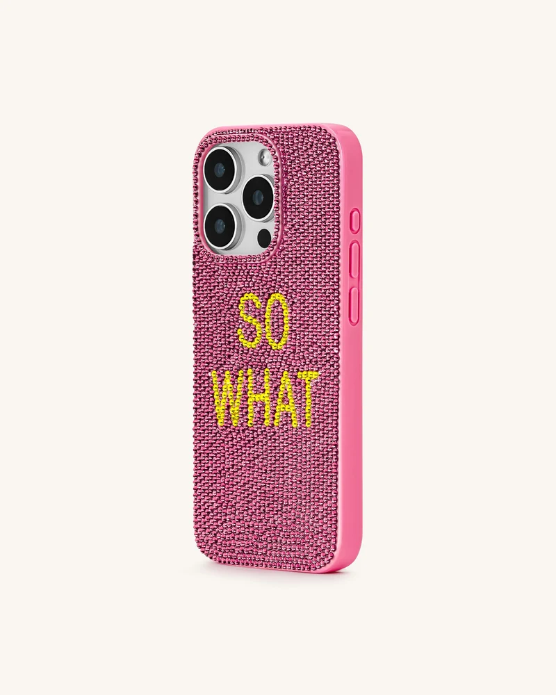 iPhone-Hülle mit Strass "So What" – Rosa