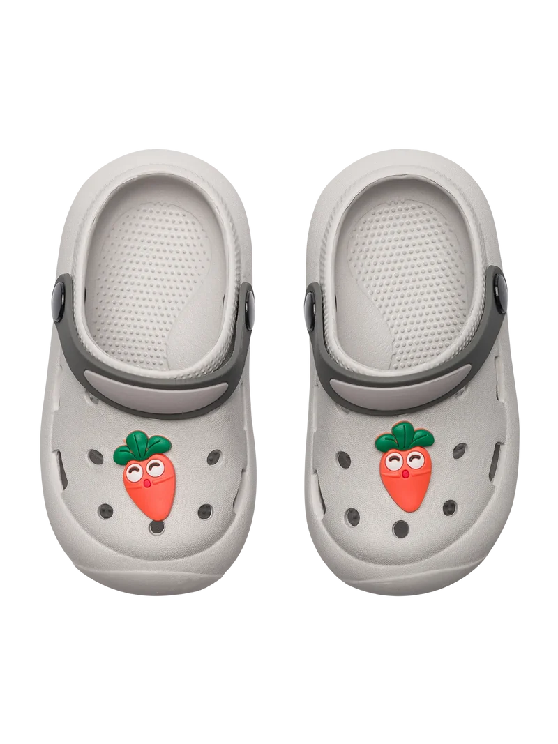 Hellgraue Clog-Sandalen für Kinder