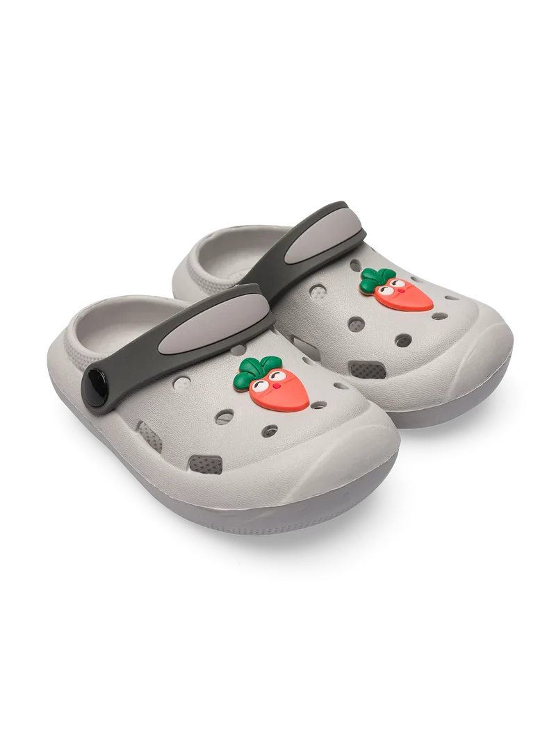 Hellgraue Clog-Sandalen für Kinder