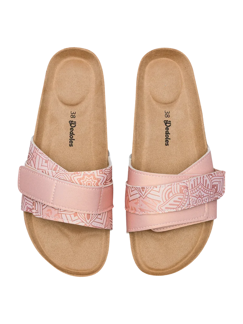 Korkpantoletten für Frauen Beige Mandala