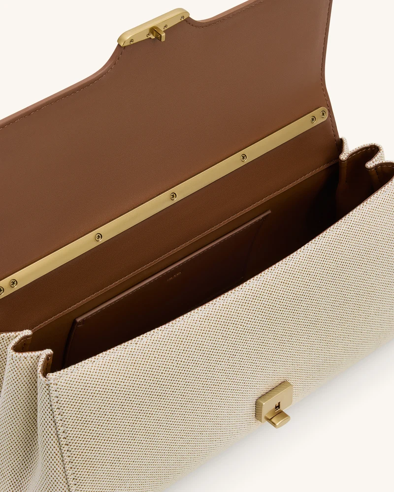 Eloise Schultertasche - Braune Canvas