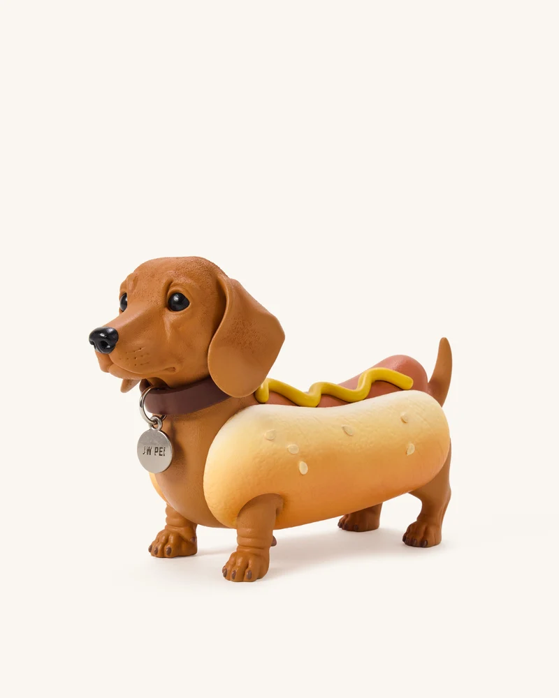 Dachshund Hot Dog Tasche - Braun/Gelb