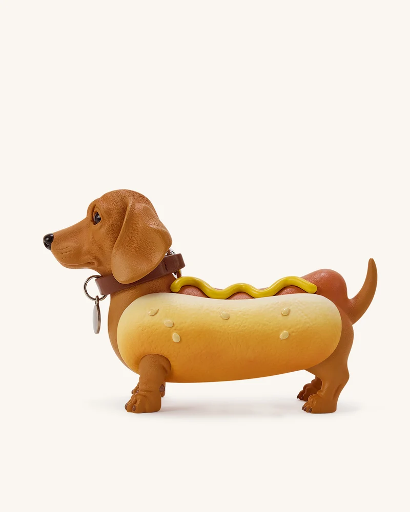 Dachshund Hot Dog Tasche - Braun/Gelb