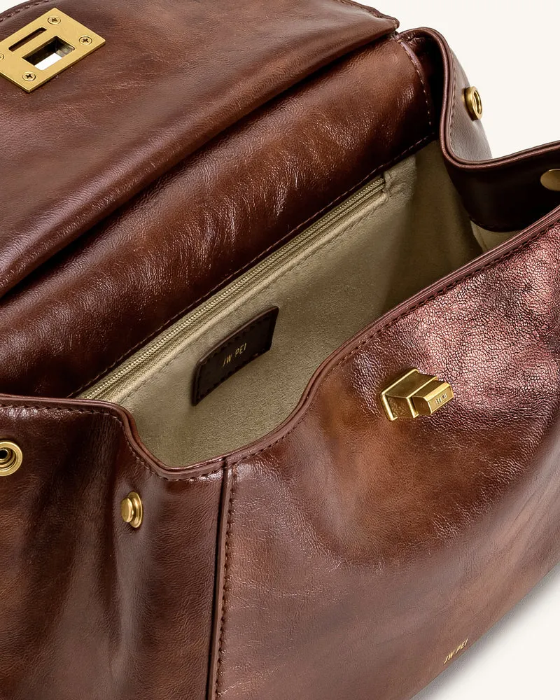 Lucia Klassische Handtasche – Kaffeebraun