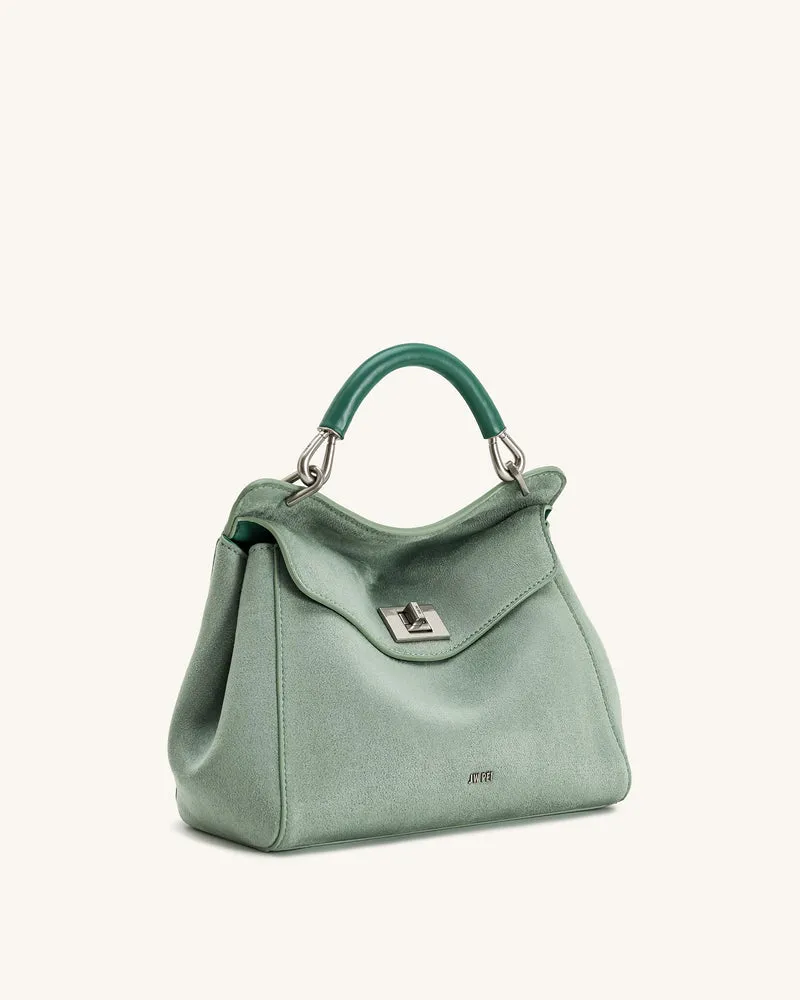Lucia Klassische Handtasche aus Kunstwildleder – Matcha-Grün