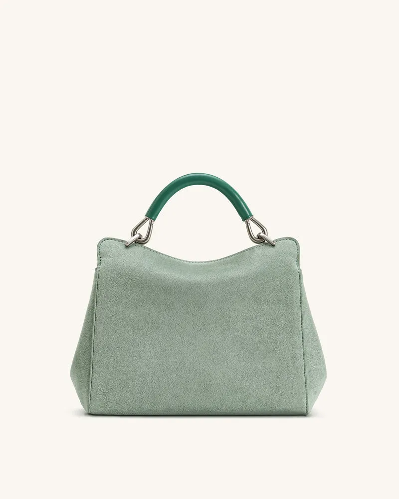 Lucia Klassische Handtasche aus Kunstwildleder – Matcha-Grün
