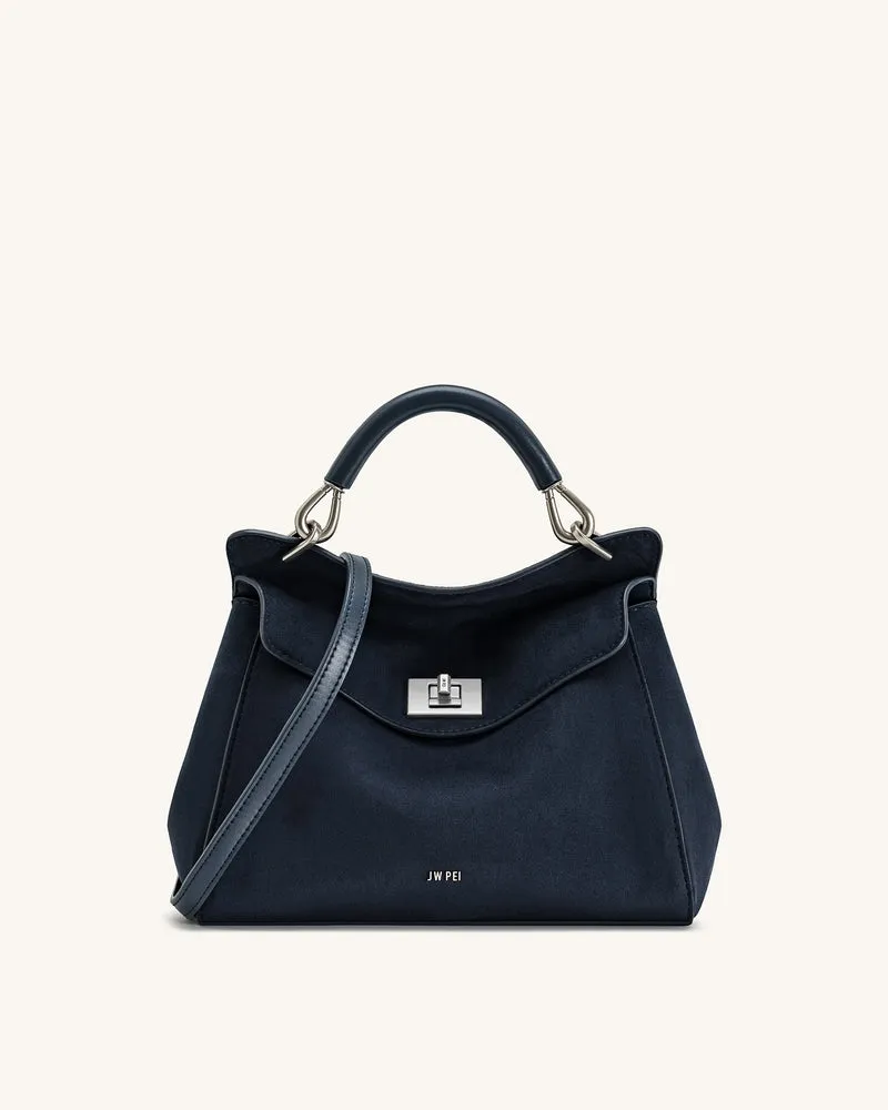 Lucia Klassische Handtasche aus Kunstwildleder – Marineblau