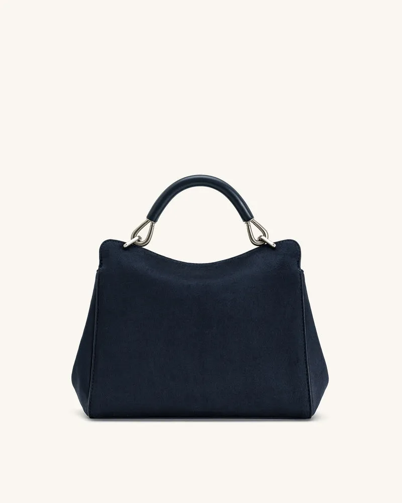 Lucia Klassische Handtasche aus Kunstwildleder – Marineblau