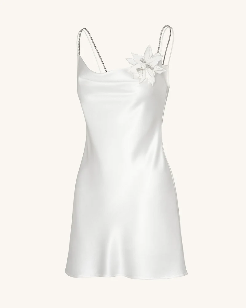 Crystal Flora Slipkleid – Weiß