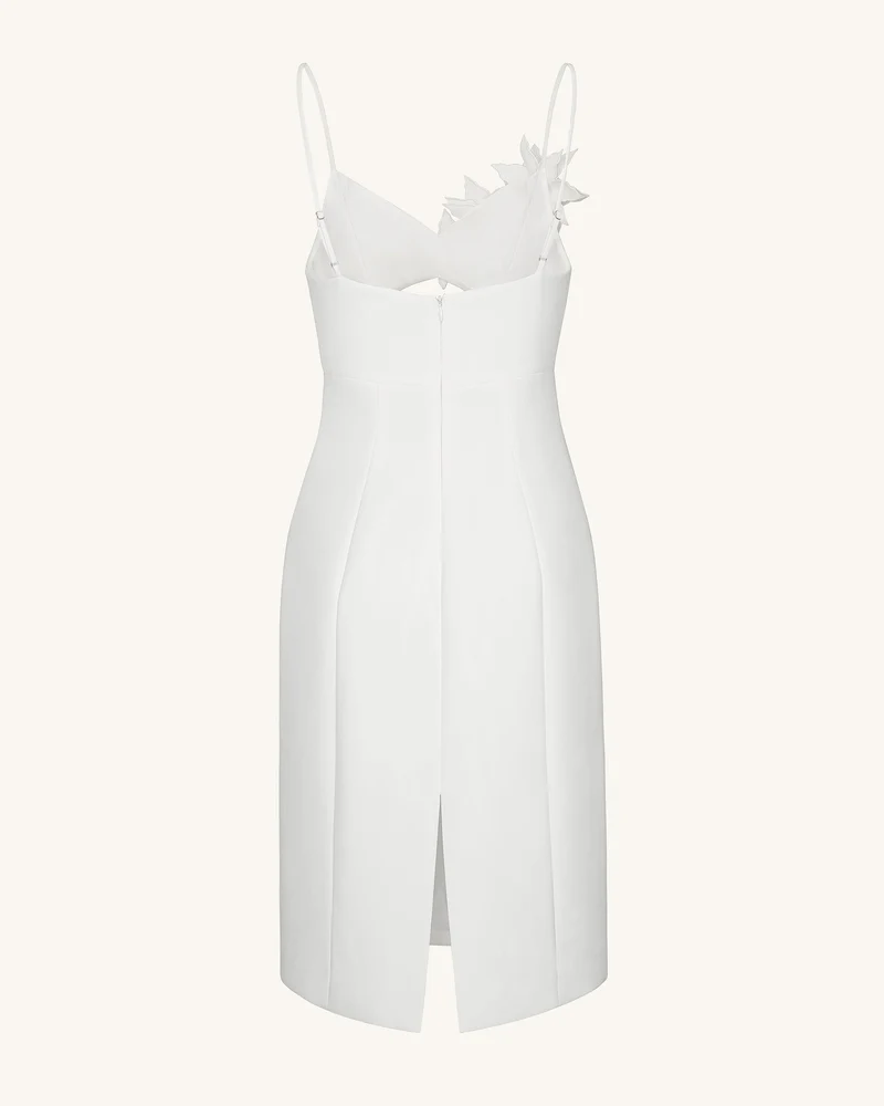 Bloom-Cut Kontur Kleid - Weiß