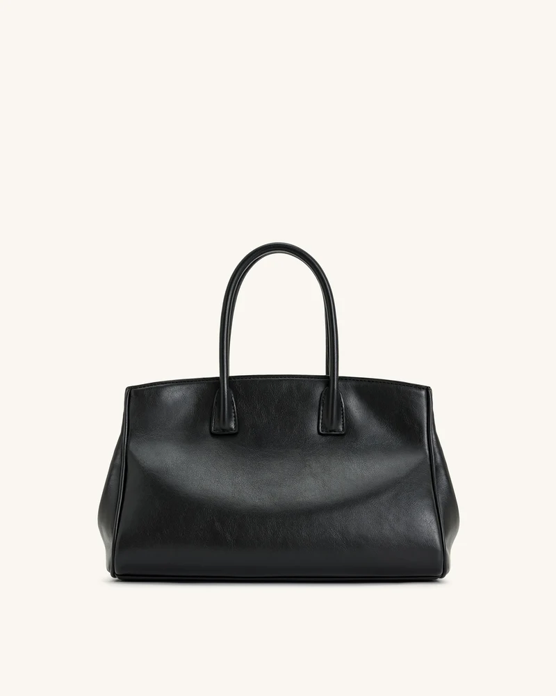 Ziva Tote-Bag mit Metallschloss-Dekor – Schwarz