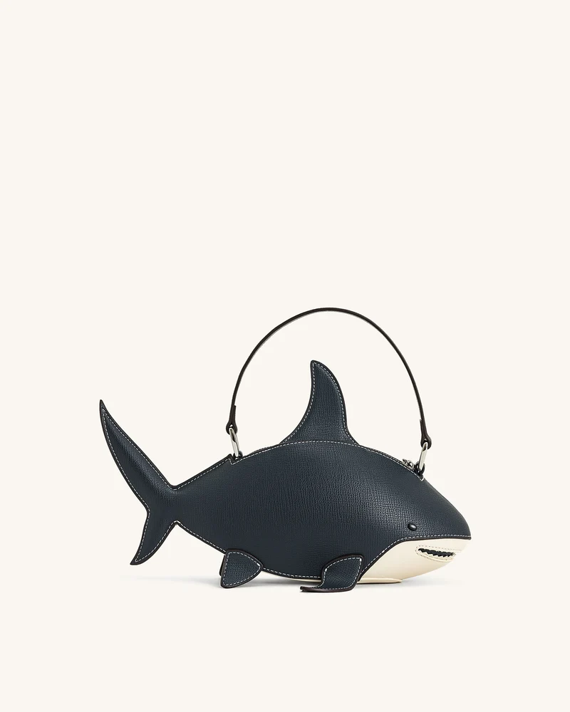 Nerys Top-Handle-Tasche im Shark-Look – Dunkelblau