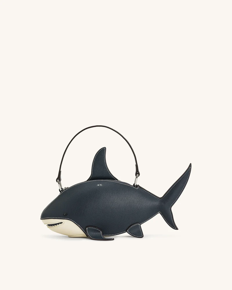 Nerys Top-Handle-Tasche im Shark-Look – Dunkelblau