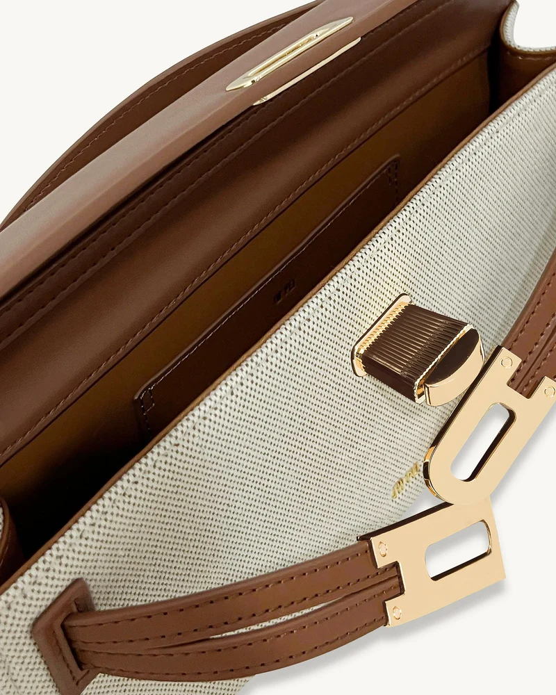 Bria Strukturierte Henkeltasche – Schwarzes Canvas