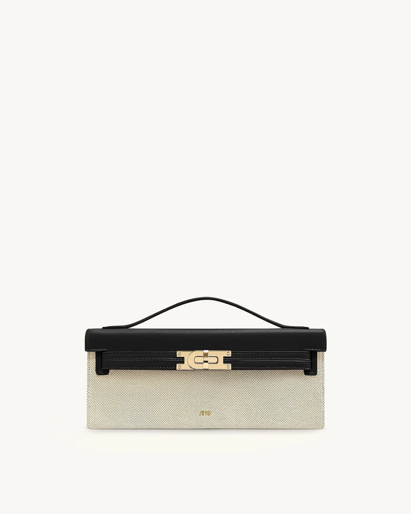 Bria Strukturierte Henkeltasche – Schwarzes Canvas