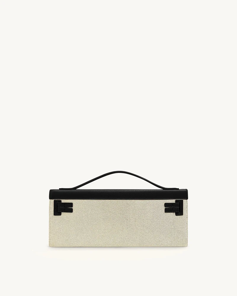 Bria Strukturierte Henkeltasche – Schwarzes Canvas