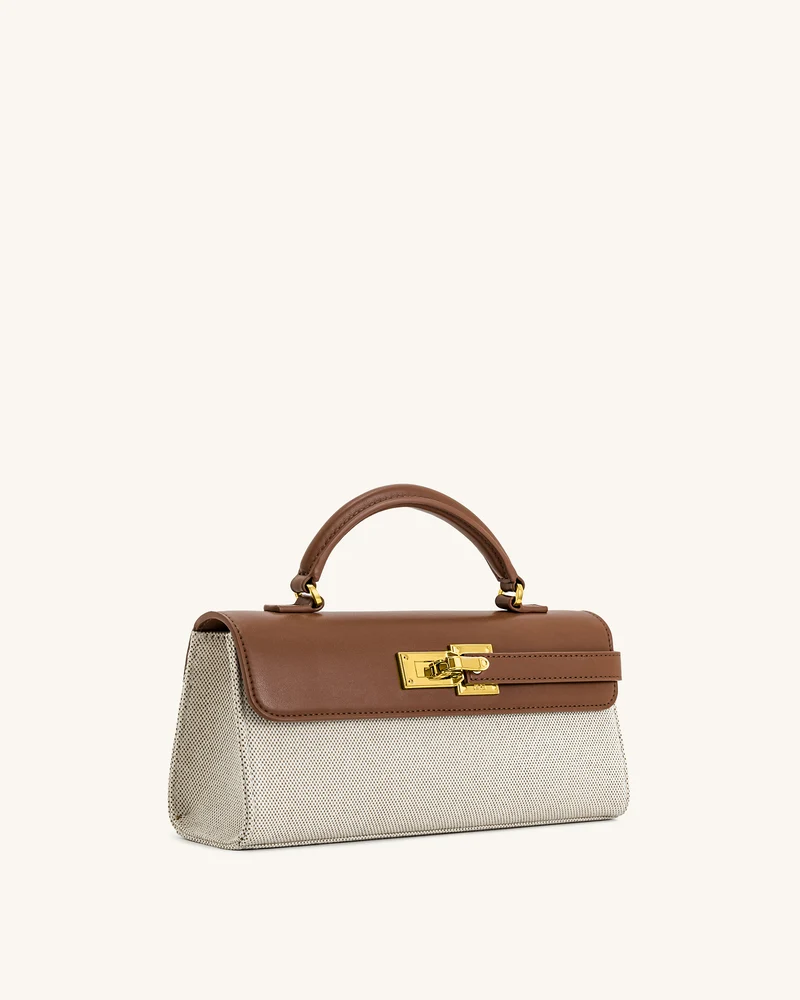 Keyla Handtasche mit Henkel – Braunes Canvas
