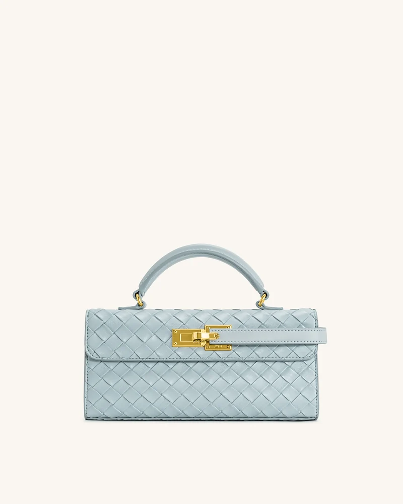 Keyla Handtasche mit gewebter Struktur und Henkel – Blau