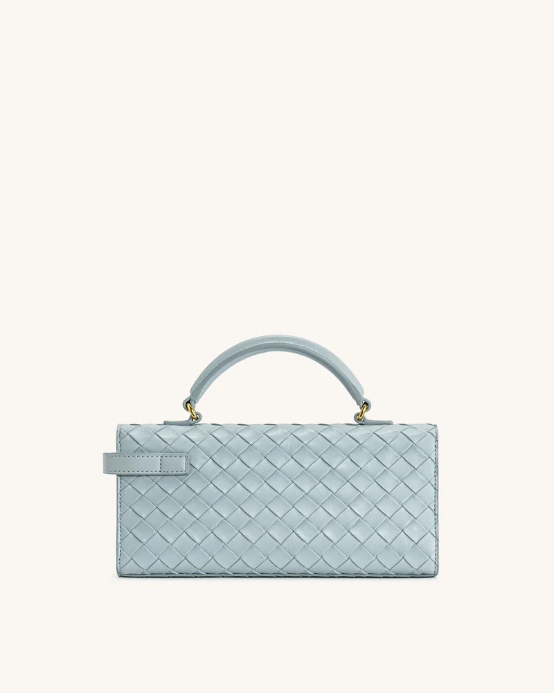 Keyla Handtasche mit gewebter Struktur und Henkel – Blau