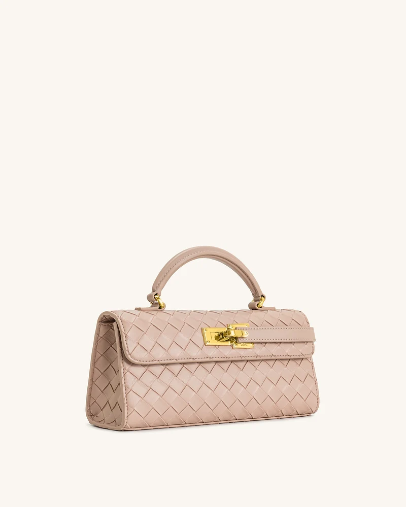 Keyla Handtasche mit gewebter Struktur und Henkel – Rosa