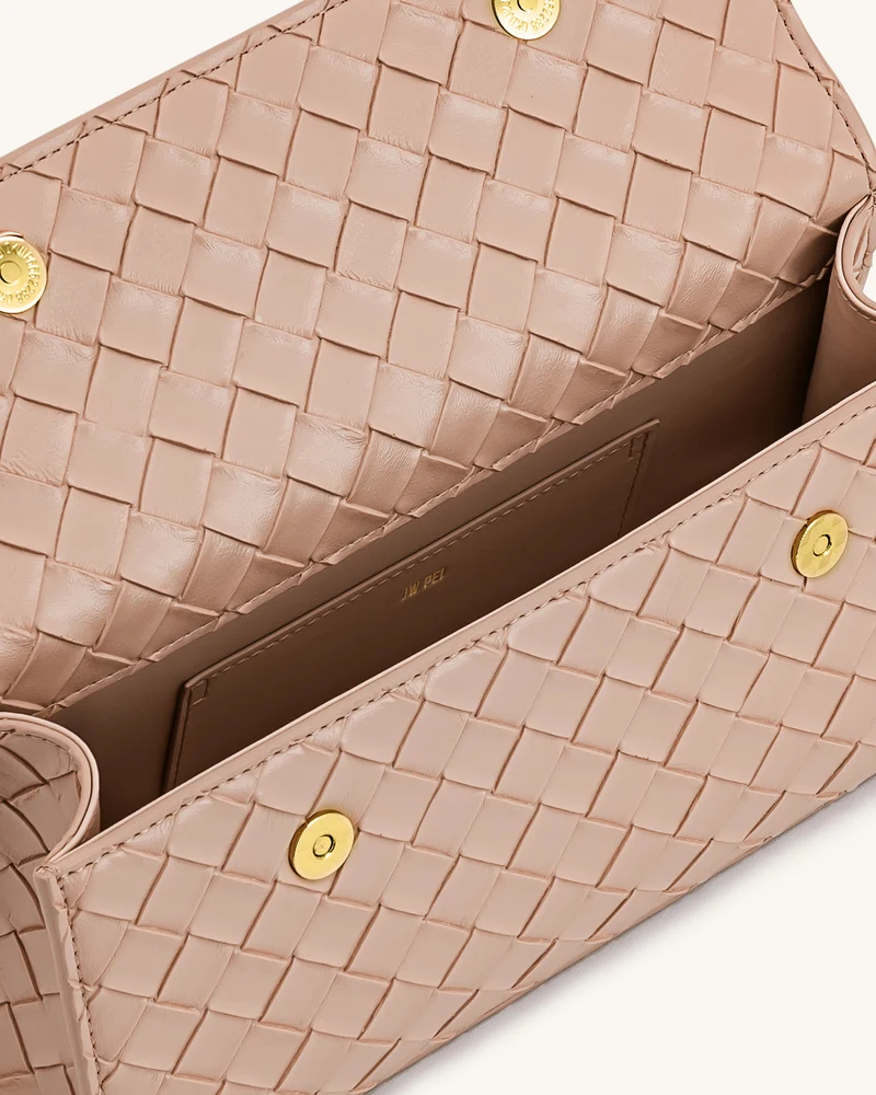Keyla Handtasche mit gewebter Struktur und Henkel – Rosa