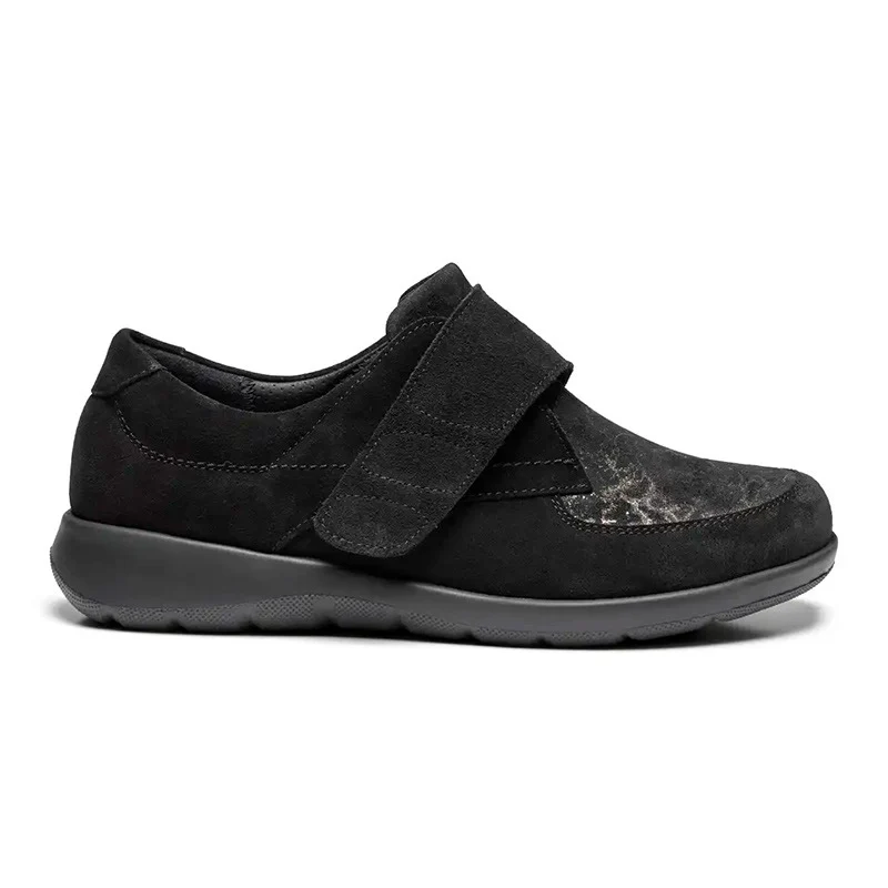 New Feet damesko med velcrorem - Sort