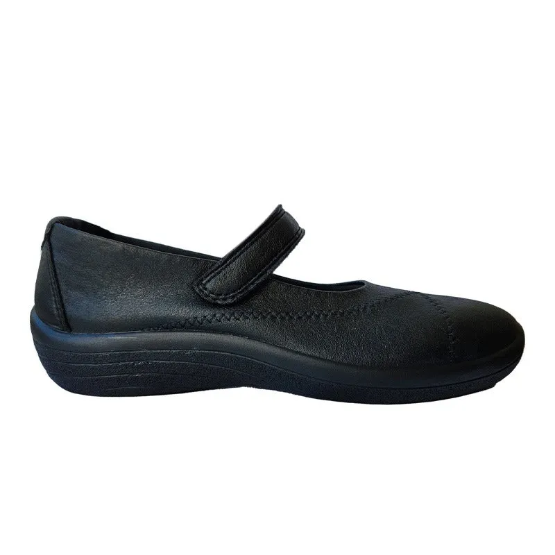 Arcopedico ballerina med velcro - Sort