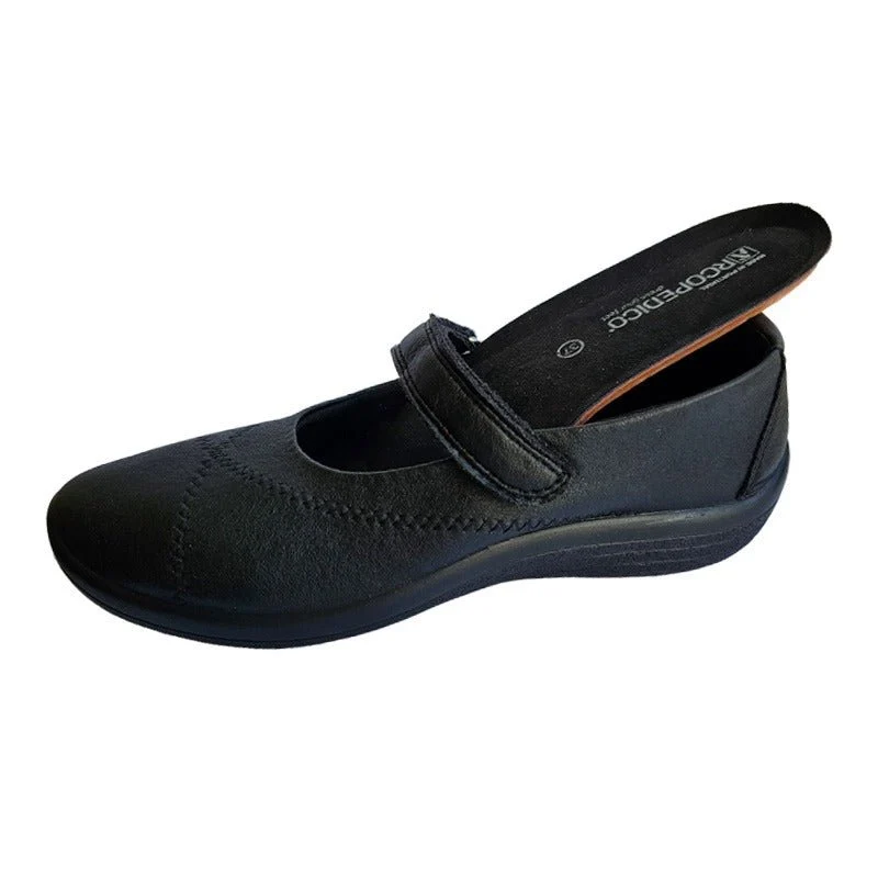 Arcopedico ballerina med velcro - Sort
