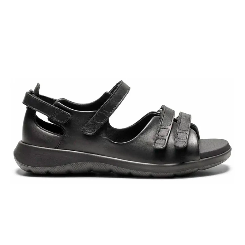New Feet damesandal i skind - Sort
