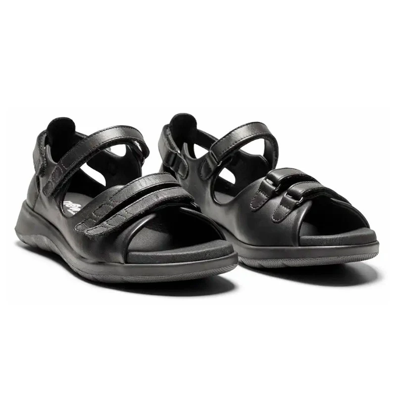 New Feet damesandal i skind - Sort