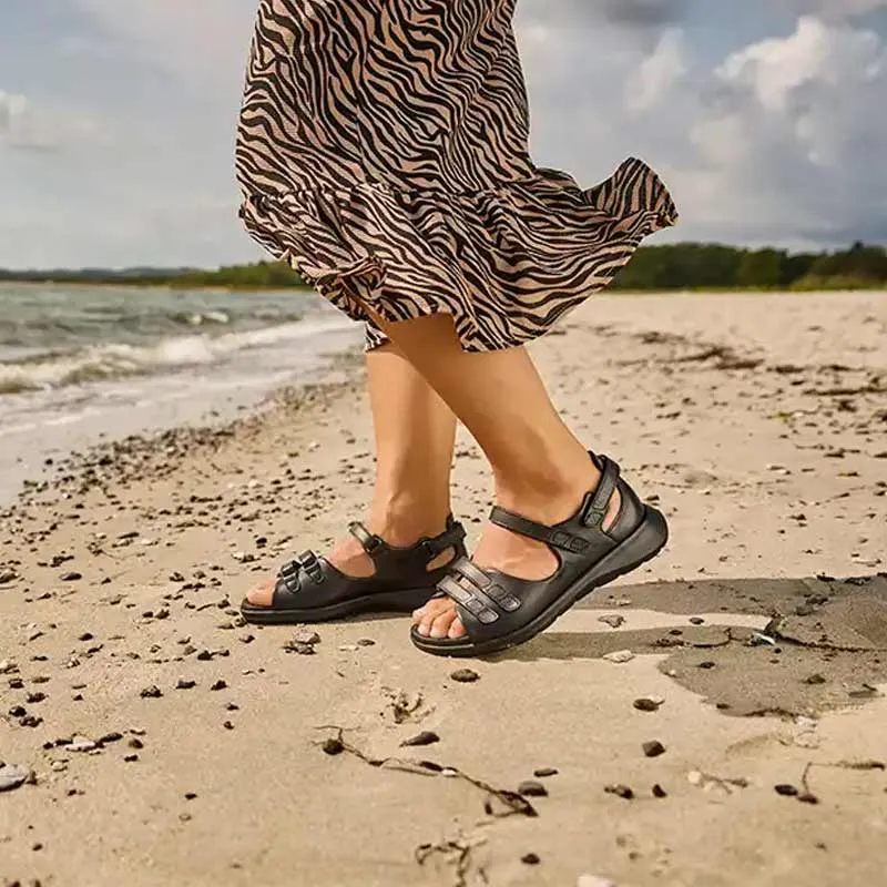 New Feet damesandal i skind - Sort