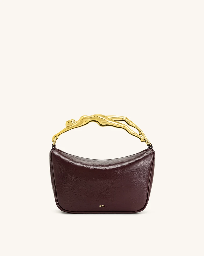 Jenny Handtasche mit Griff in Menschform – Dunkles Burgunderrot