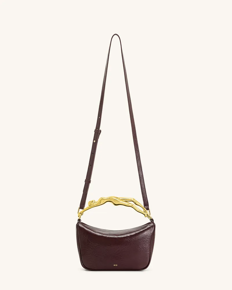 Jenny Handtasche mit Griff in Menschform – Dunkles Burgunderrot