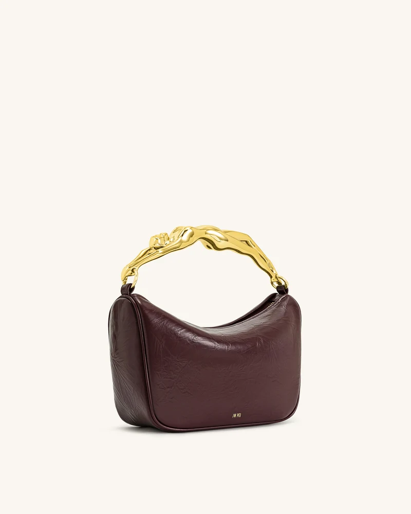 Jenny Handtasche mit Griff in Menschform – Dunkles Burgunderrot