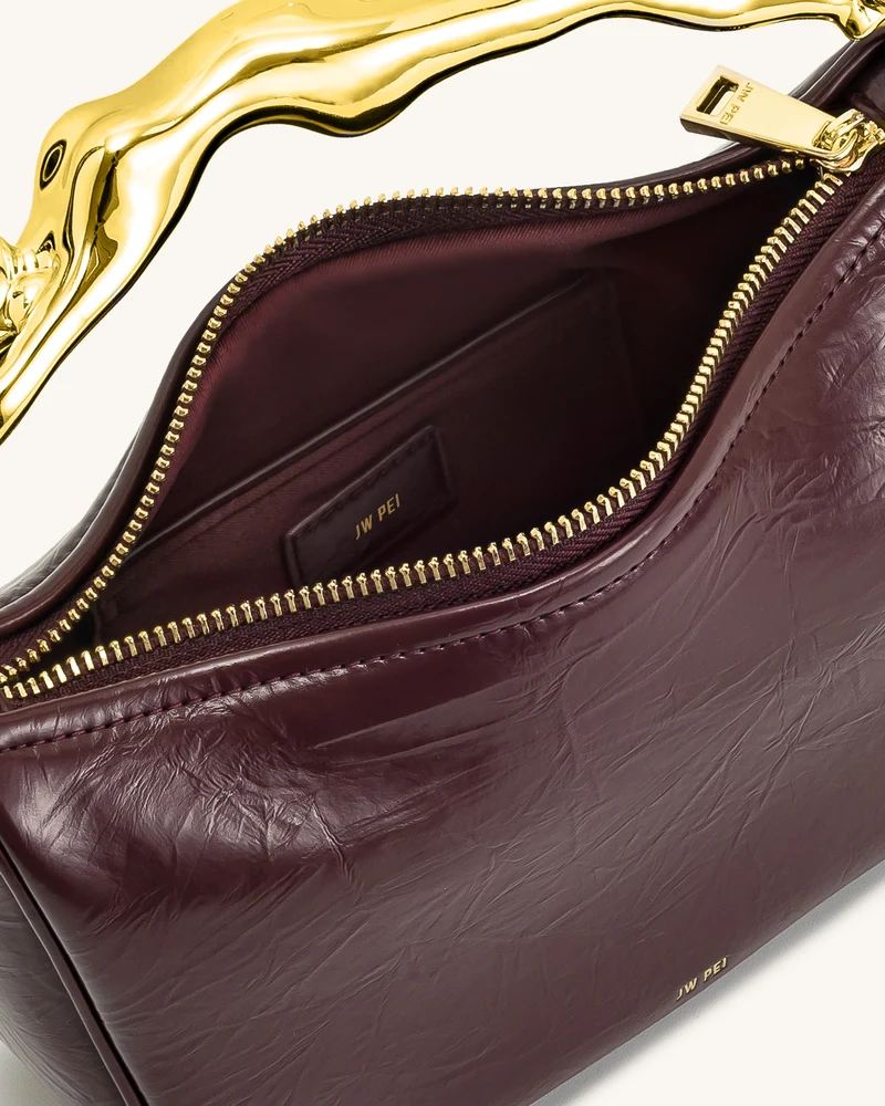 Jenny Handtasche mit Griff in Menschform – Dunkles Burgunderrot