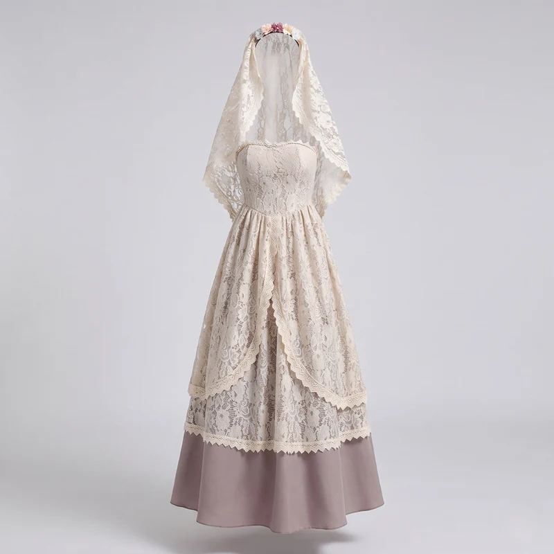 Damen Elegantes Viktorianisches Hochzeitskleid Nord Taschen