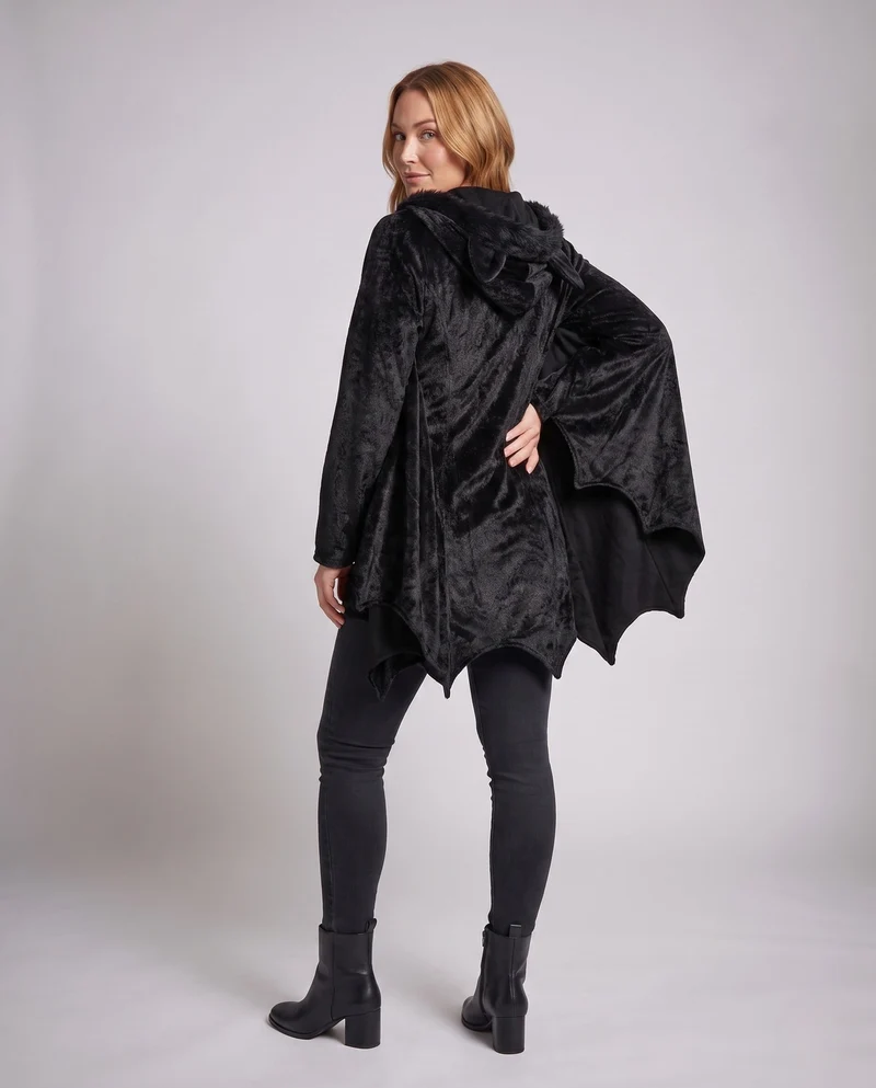 Damen Fledermaus Kostüm mit Kapuze und eleganten Flügeln Nord Taschen