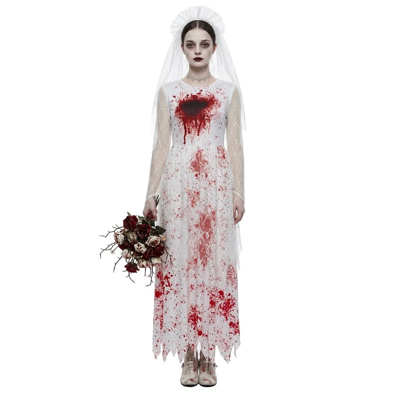 Damen Gruselige Hochzeitsbraut Kleid Nord Taschen