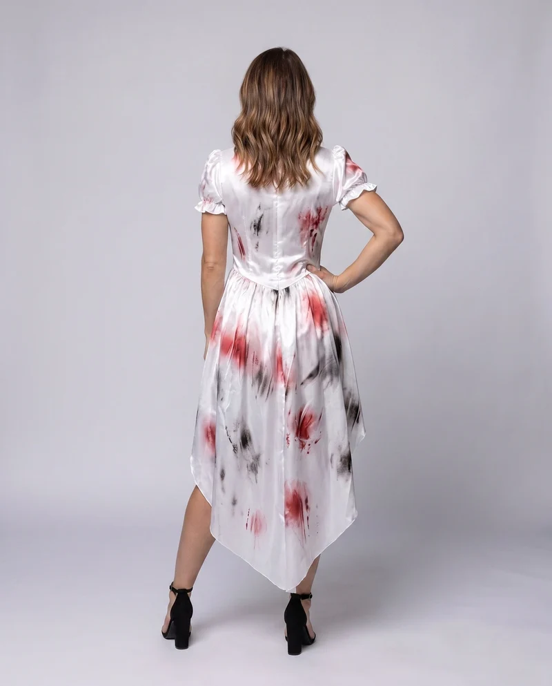 Damen Gruseliges Brautkleid mit Blutflecken und Spitzendetails Nord Taschen