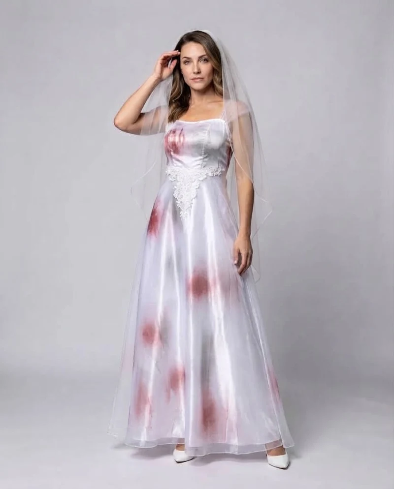 Damen Gruseliges Hochzeitskleid mit Spitzen-Details Nord Taschen